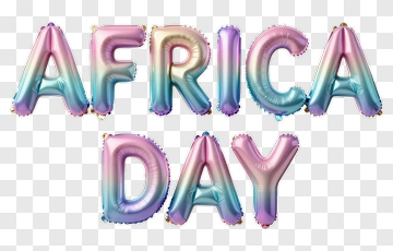 Colorful Africa Day Balloon Letters PNG
