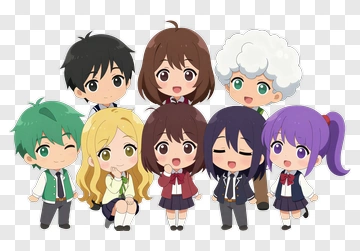 Cartoon Group Of Students PNG