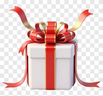 Gift Box With Red Ribbon PNG