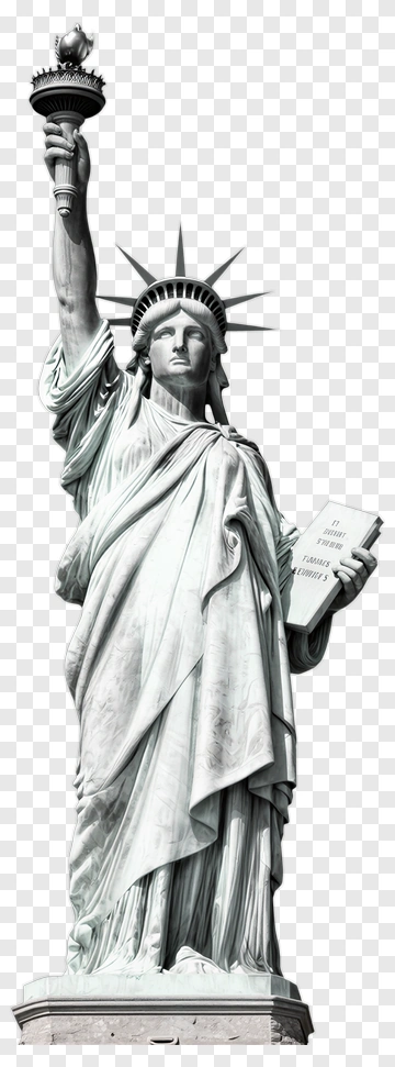Statue Of Liberty Holding A Torch And Tablet PNG