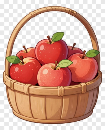 Basket Of Red Apples PNG