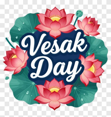 Vesak Day With Lotus Flowers PNG