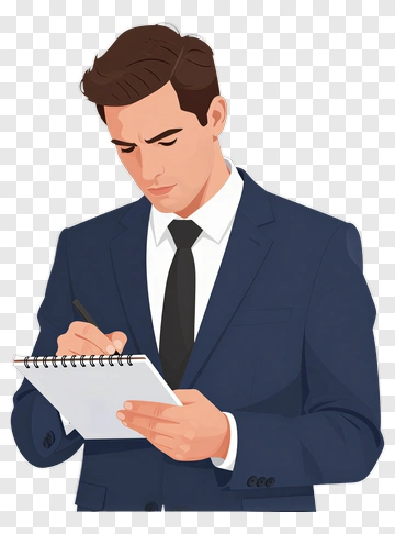 Businessman Writing In A Notebook PNG