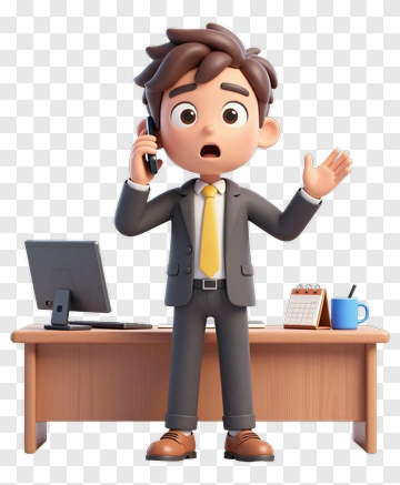 3D Businessman Talking On Phone PNG