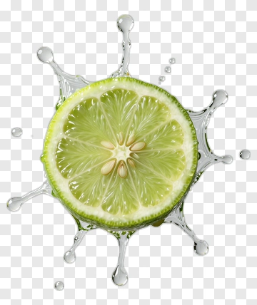 Lime Slice Splashing In Water PNG