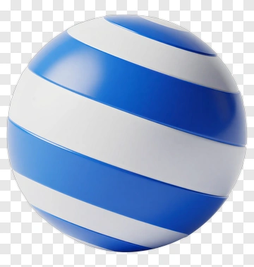 Blue And White Striped Beach Ball PNG