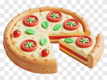 Colorful Pizza With Toppings PNG