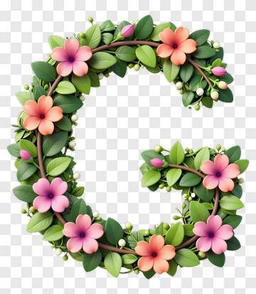 Floral Letter G PNG