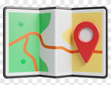 3D Map With Location Pin PNG