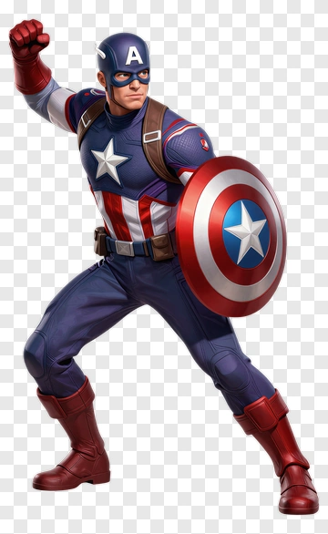 Superhero Captain Holding A Shield PNG