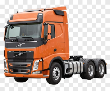 Orange Volvo Truck PNG
