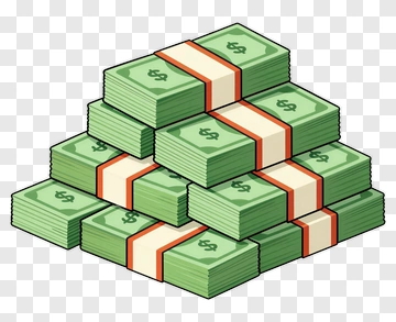 Stack Of Cartoon Money Bundles PNG