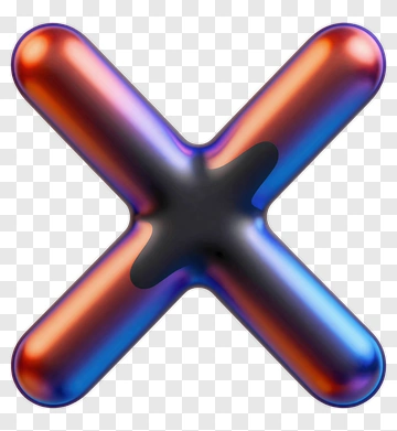 3D Colorful X Shape PNG