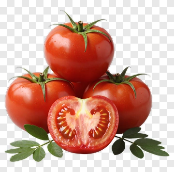 Fresh Red Tomatoes With Green Leaves PNG
