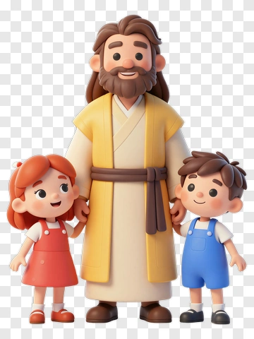 Cartoon Family Standing Together PNG