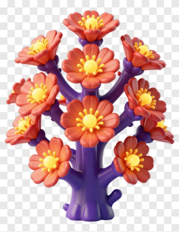 Colorful Flower Tree PNG