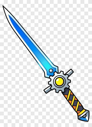 Cartoon Sword With Gear Handle PNG