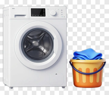 Washing Machine With Laundry Basket PNG