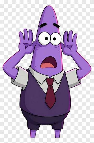 Purple Cartoon Character With Hands Raised PNG