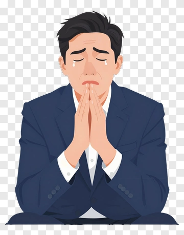 Sad Businessman Praying PNG