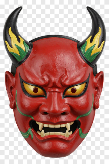 Traditional Red Demon Mask PNG