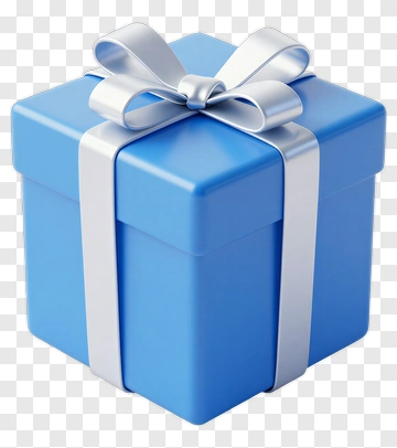 Blue Gift Box With Ribbon PNG
