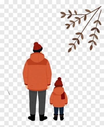 Family Standing Together In Winter Coats PNG