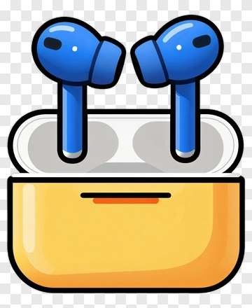 Colorful Wireless Earbuds In Case PNG