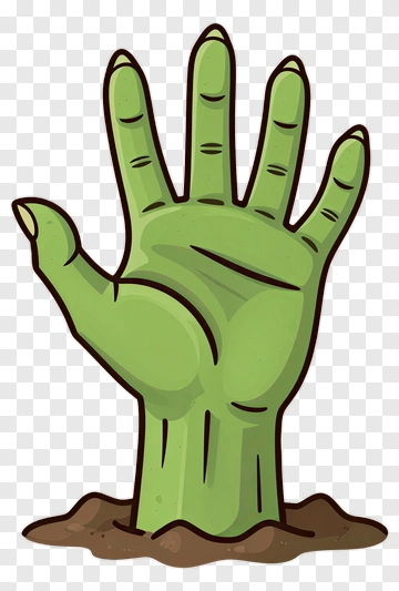 Cartoon Zombie Hand Emerging From The Ground PNG