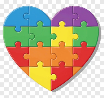 Colorful Heart Puzzle PNG