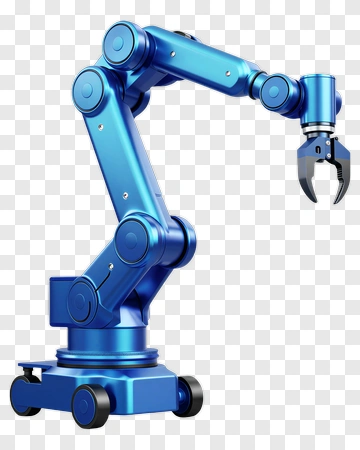 Blue Robotic Arm With Gripper PNG