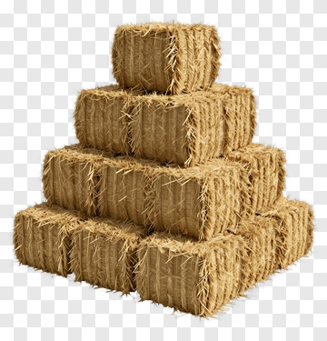 Hay Bales Stacked In A Pyramid PNG