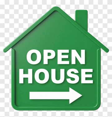 Open House Sign With Arrow PNG