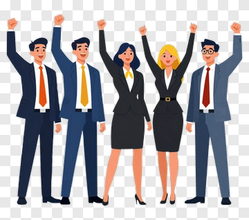 Business Team Celebrating Success PNG