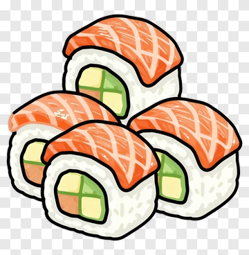 Sushi Rolls With Salmon And Avocado PNG