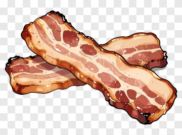 Cartoon Bacon Strips PNG