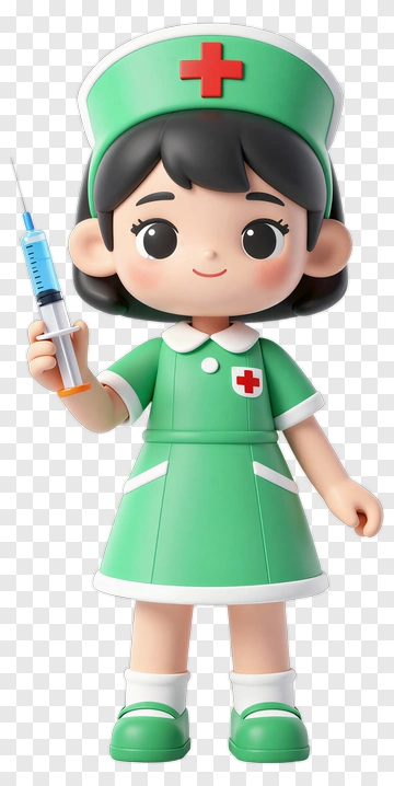 Cartoon Nurse Holding A Syringe PNG