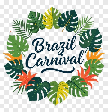 Brazil Carnival Floral Frame PNG