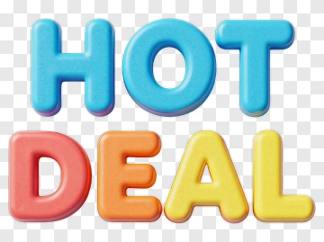 Colorful Hot Deal Text PNG