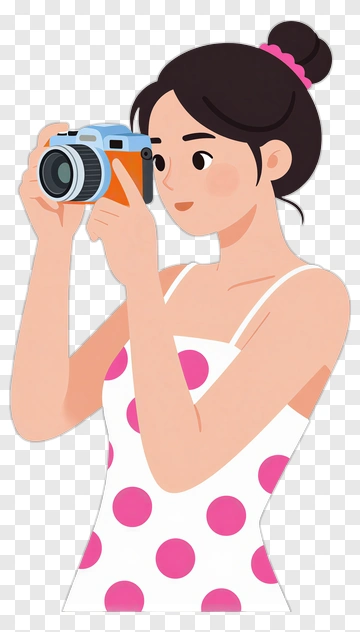 Woman Taking A Photo With A Camera PNG
