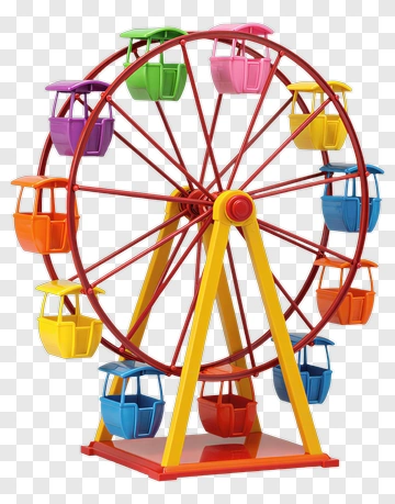 Colorful Ferris Wheel Toy PNG