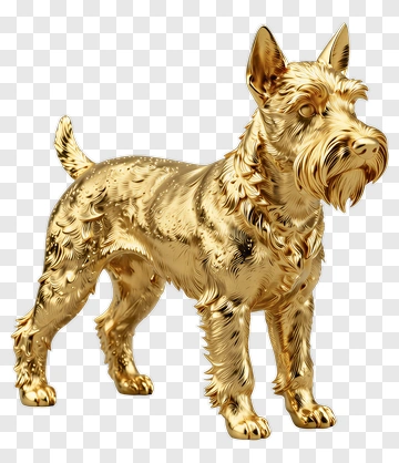 Golden Dog Sculpture PNG