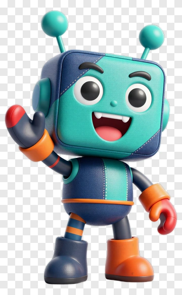 Cartoon Robot Character Waving PNG