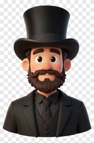 Cartoon Gentleman With Top Hat PNG
