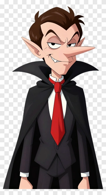 Cartoon Vampire Character PNG
