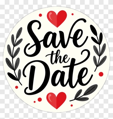 Save The Date Wedding Announcement PNG