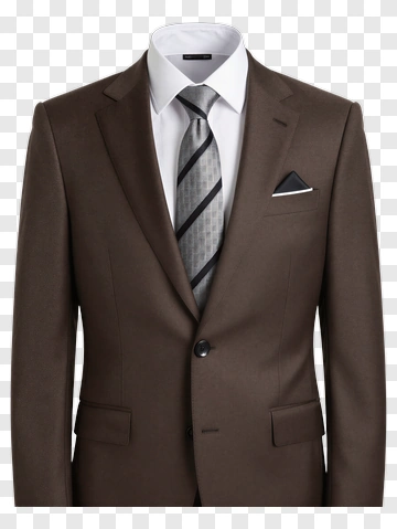 Brown Suit With Gray Tie PNG