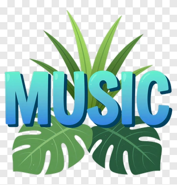 Music With Tropical Leaves PNG
