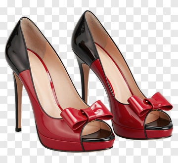 High Heels With Red Bow PNG
