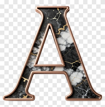 Marble Letter A With Gold Accents PNG